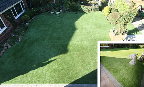 completed artificial lawn